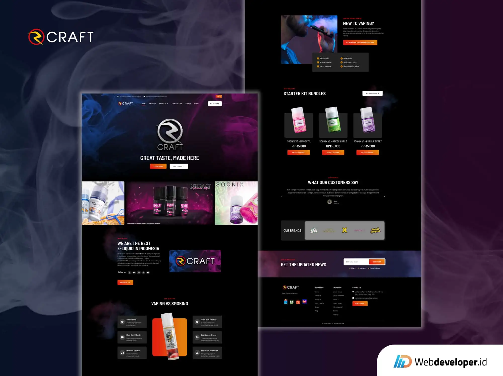 Rcraft - Website Ecommerce E-Liquid Vape